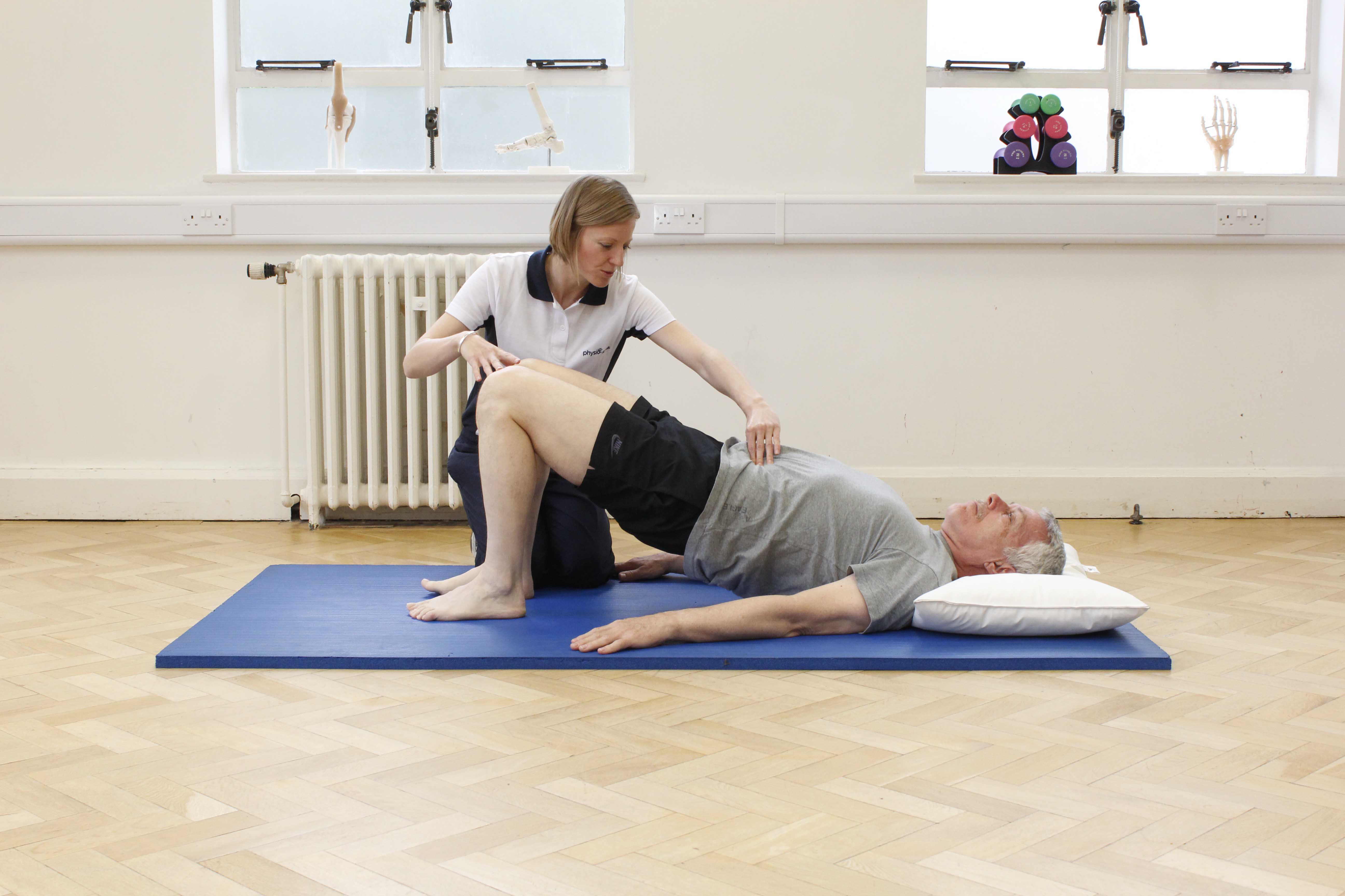 Active cycle of breathing exercises  and postural drainage exercises supervised by a specialist physiotherapist