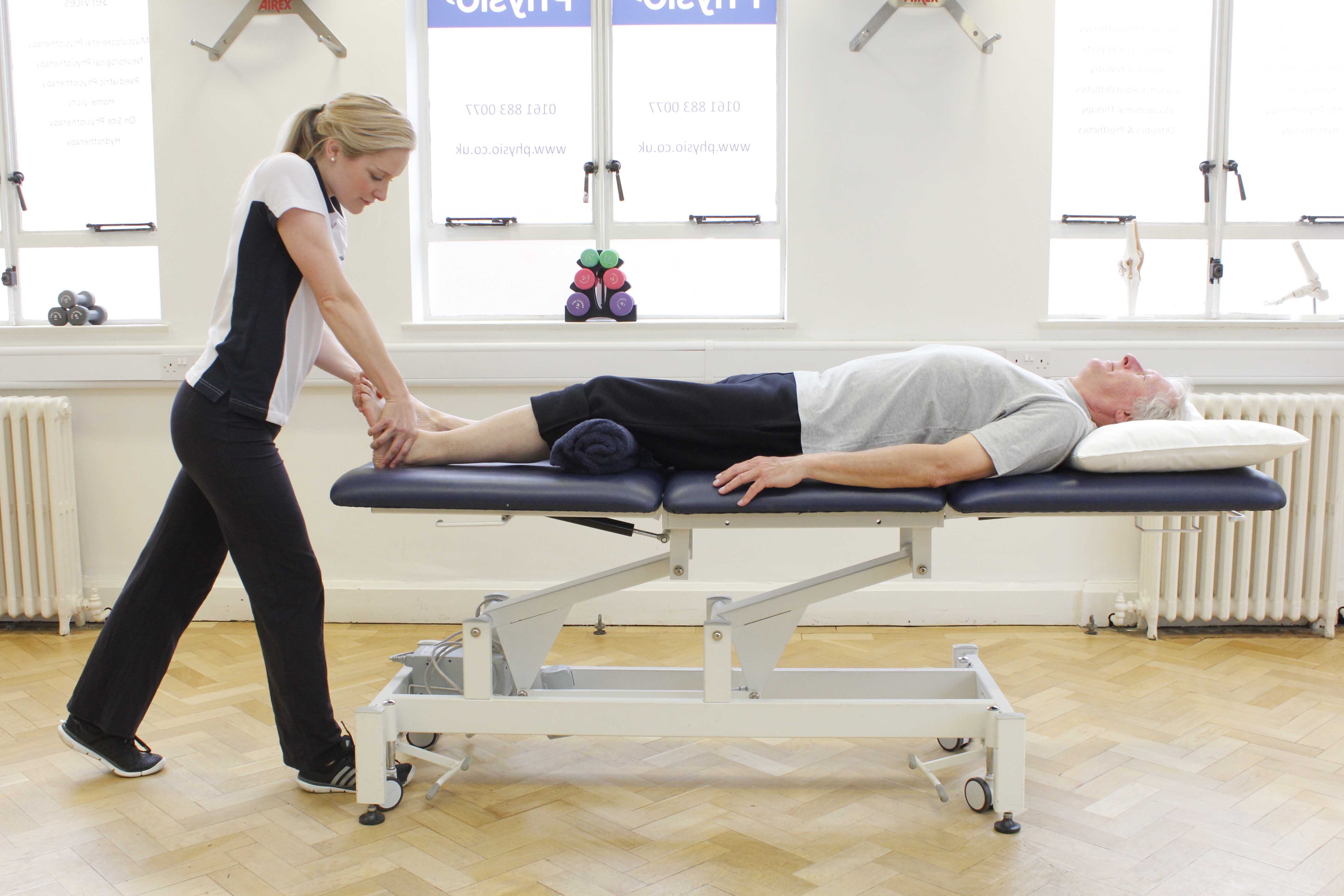 Mobilisations and stretches of the foot and ankle by specialised therapist