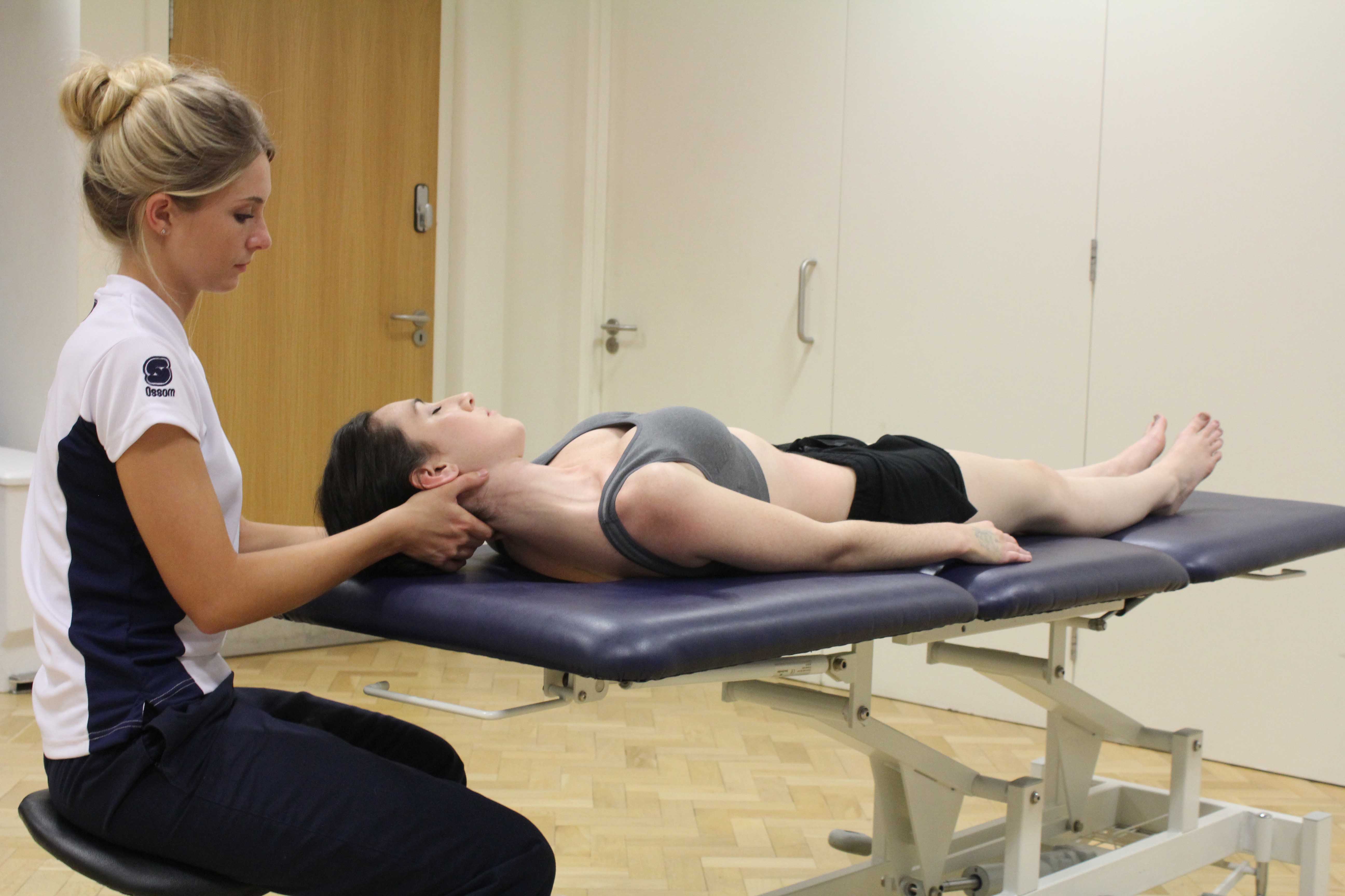 Neck and head massage performed by a specialist massage therapist