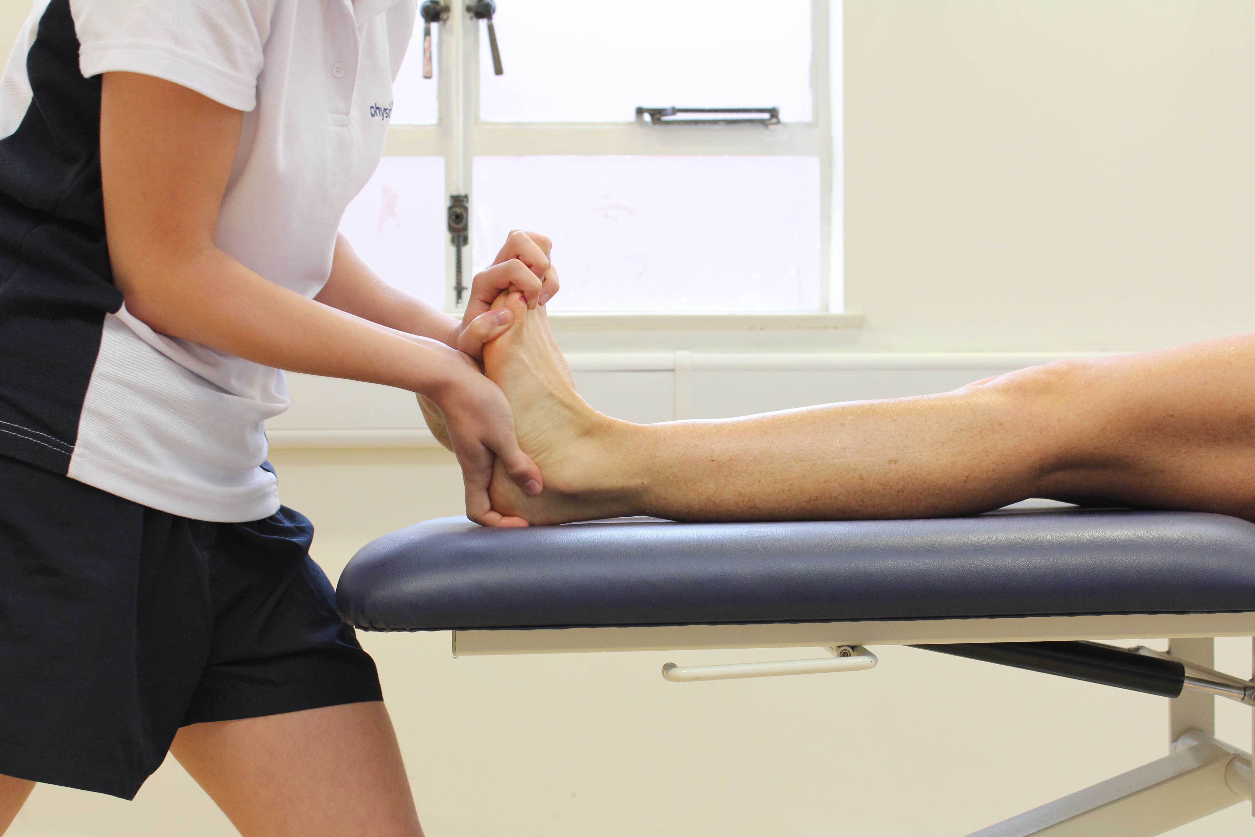 Passive stretch of the connective tissues in the foor and ankle Passive stretch of the connective tissues in the foor and ankle