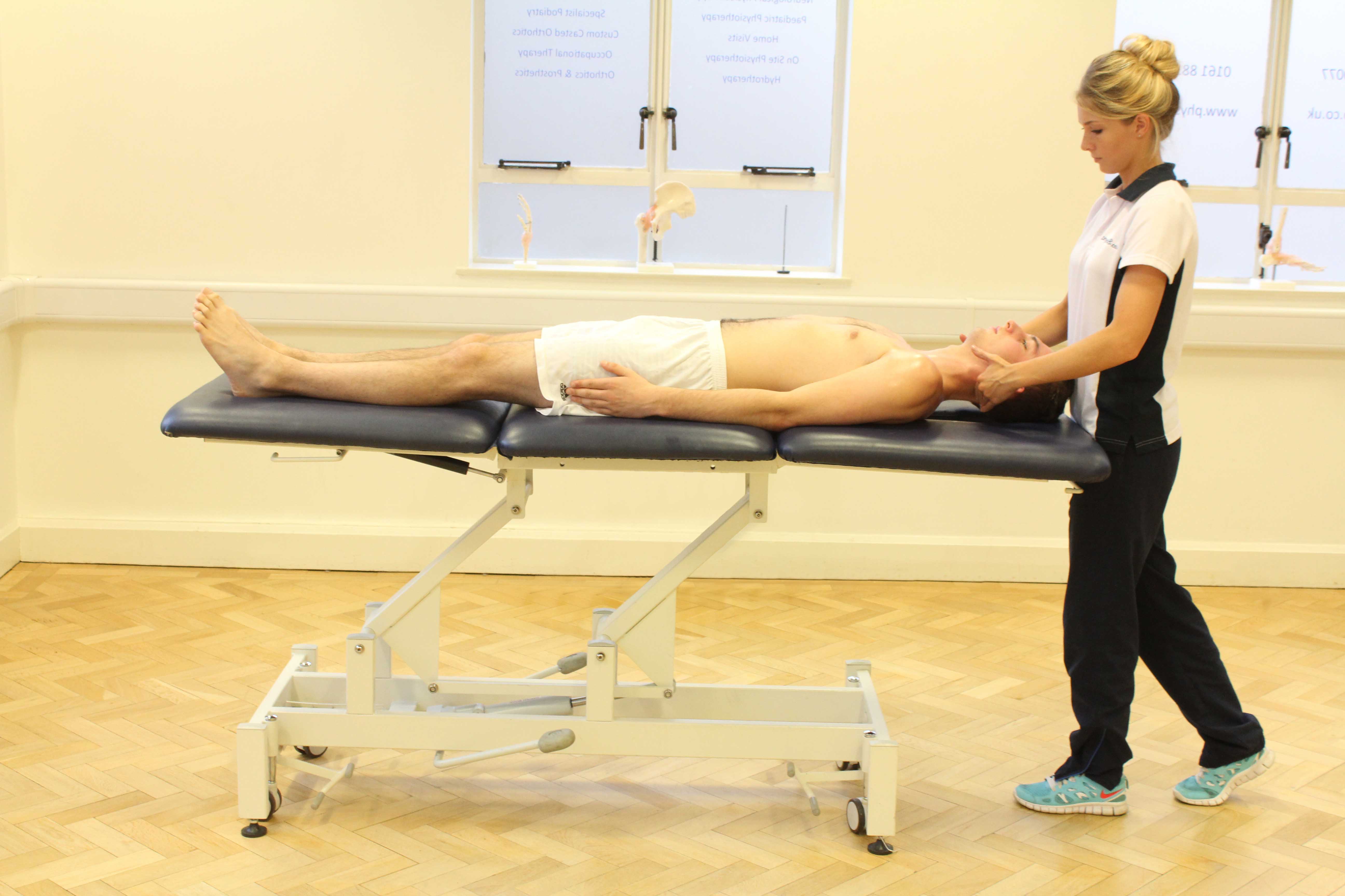 Accupressure massage applied to the head Accupressure massage applied to the head