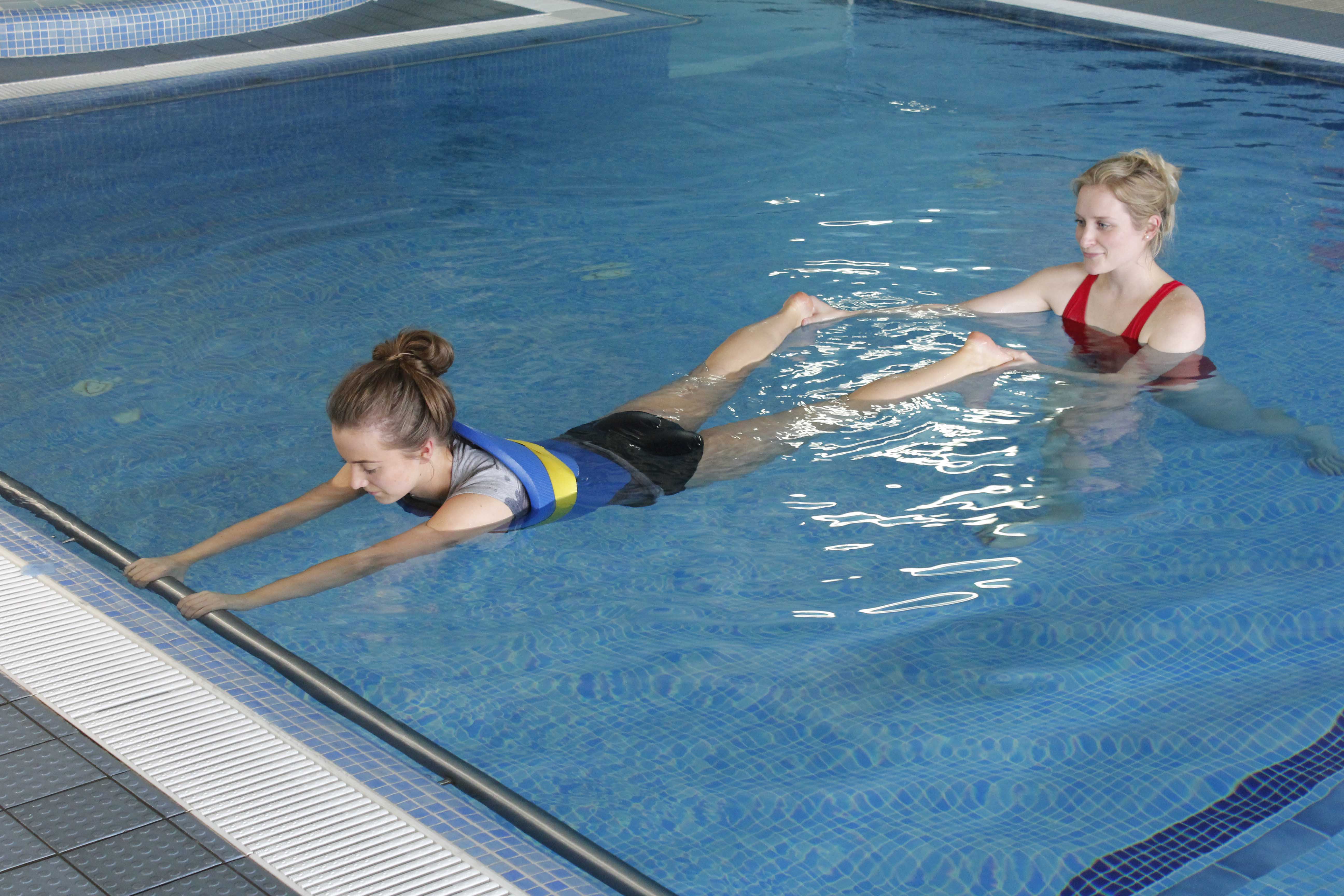 Hydrotherapy session with close supervision from specialist physiotherapist Hydrotherapy session with close supervision from specialist physiotherapist