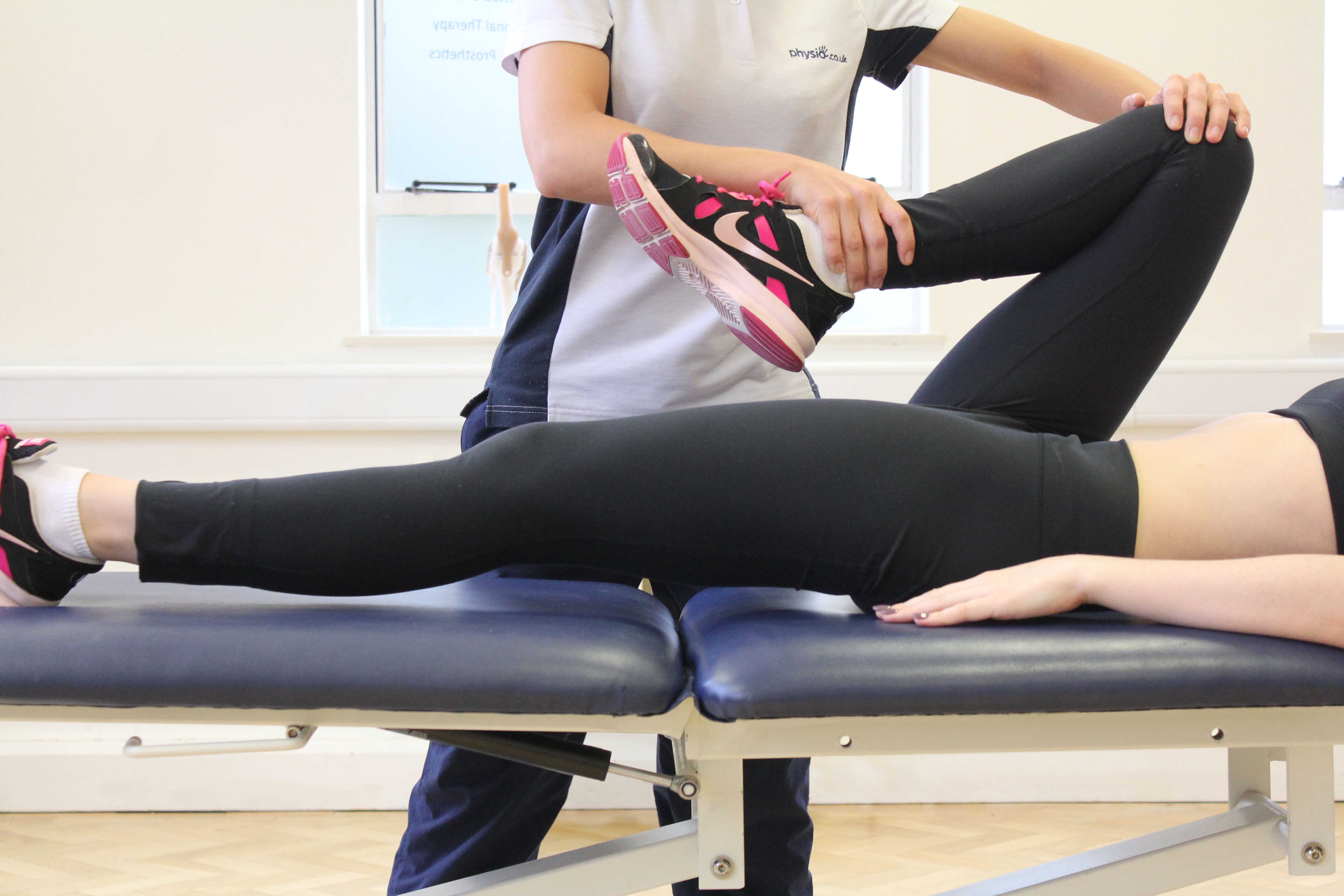 Strengthening exercises for the hip and pelvic muscles, supervised by MSK therapist