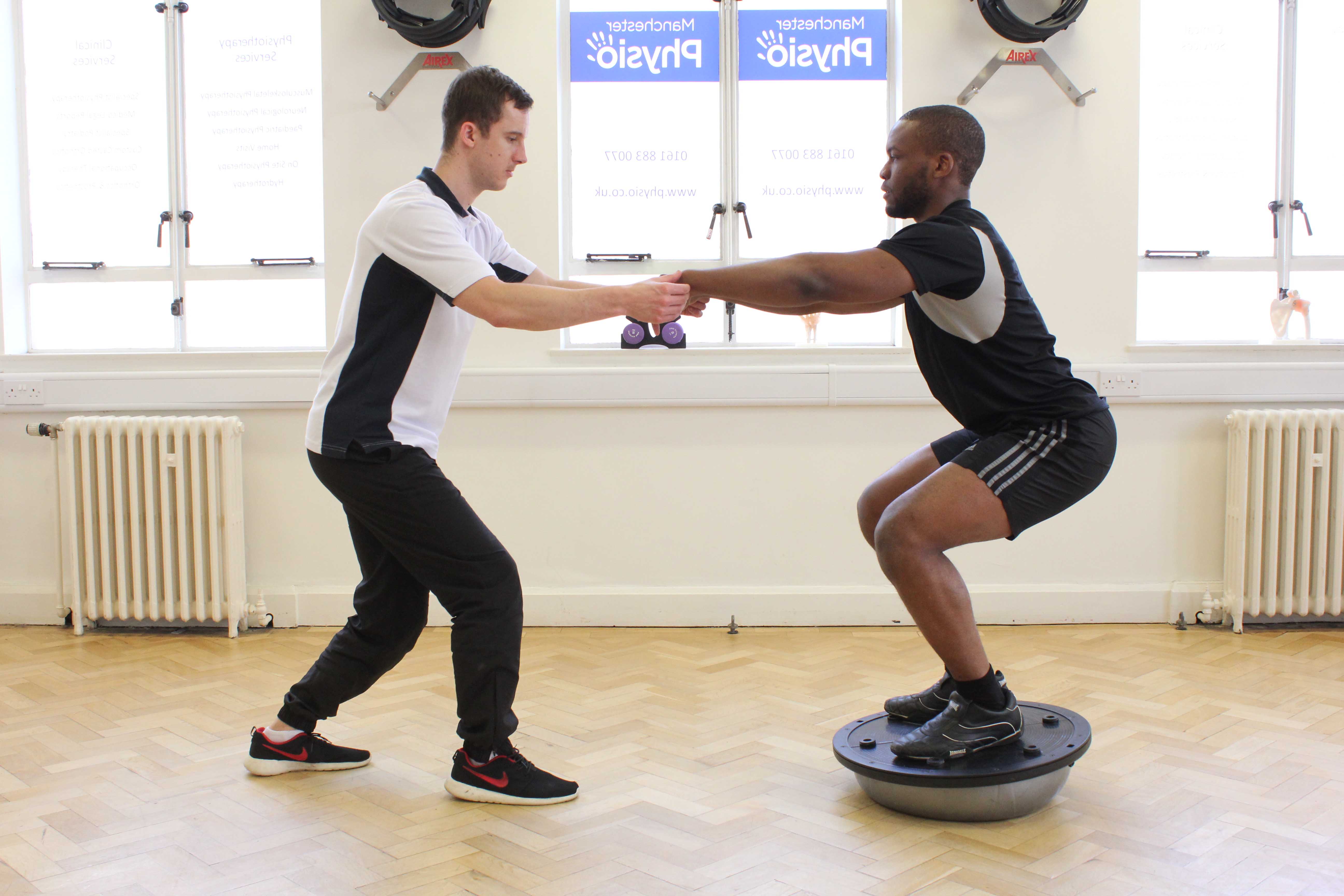 Stability and strength training for the knee, supervised by a MSK Physiotherapist