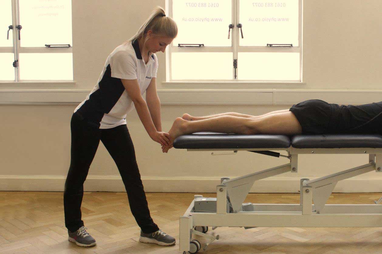 Soft tissue massage and mobilisations of the bones and connective tissues in the foot by an experienced therapist