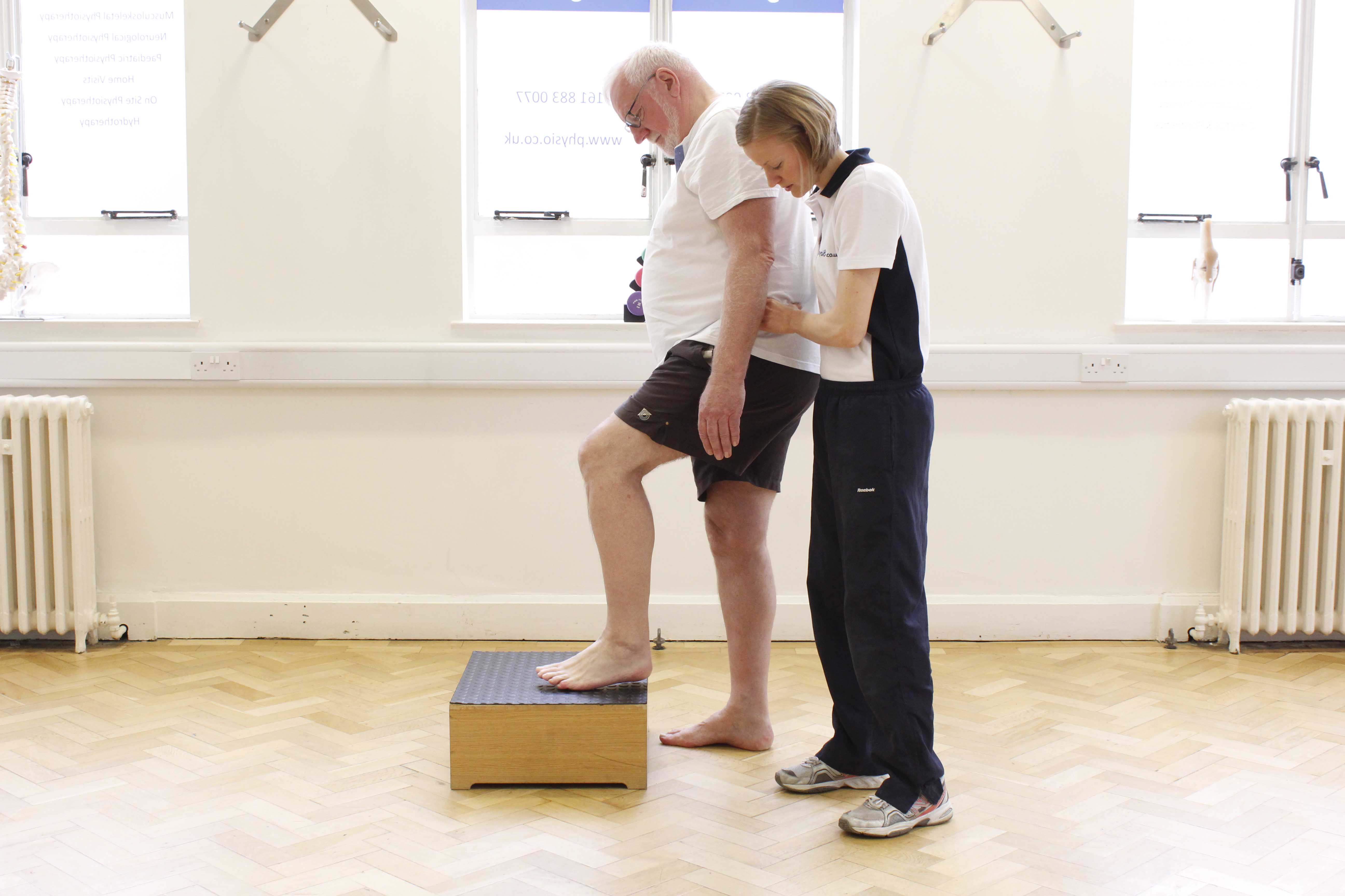 Gentle cardio-respiratory tollerance exercises supervised by specialist MSK Physiotherapist