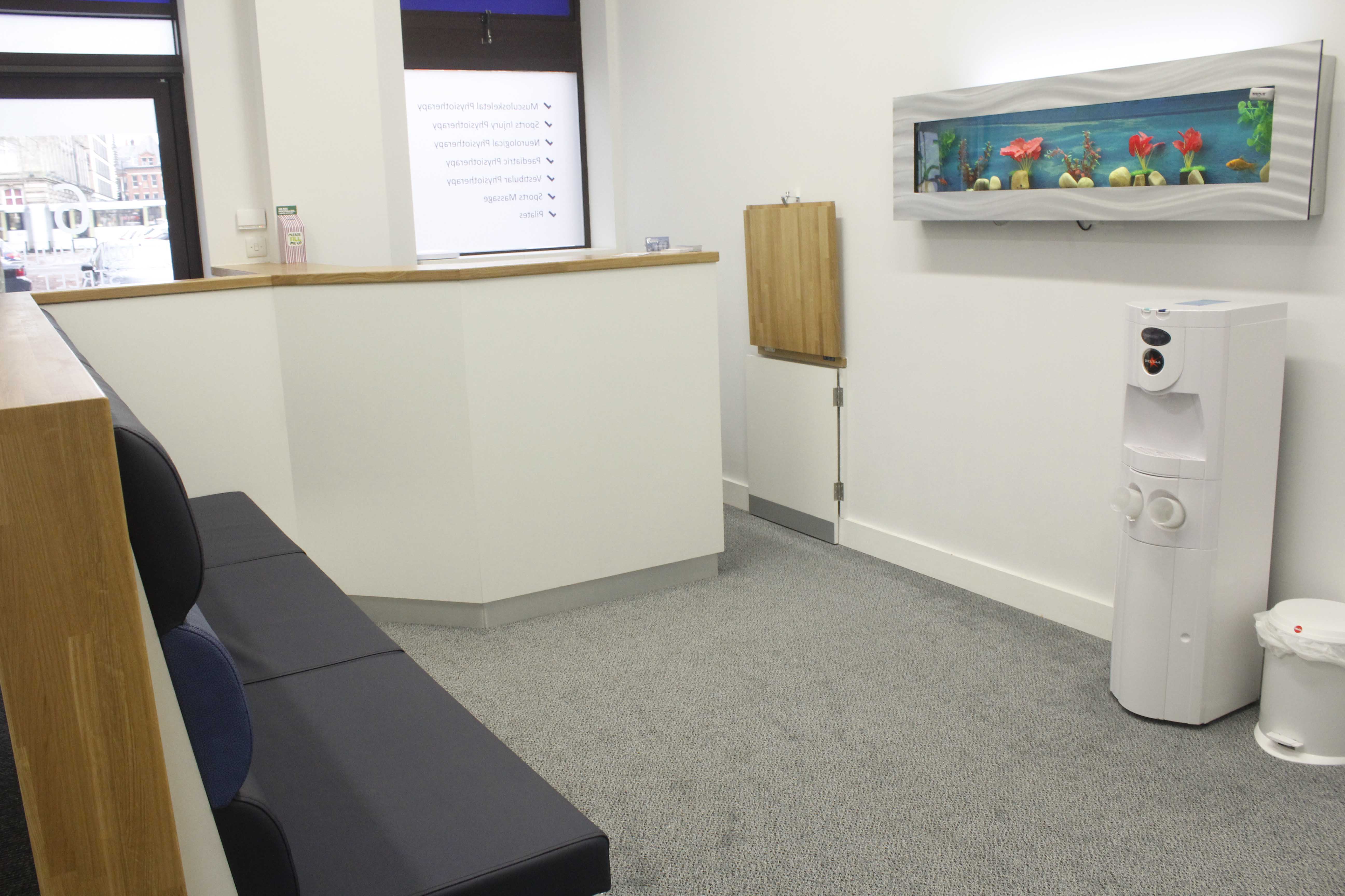 Reception area in our modern Minchull Street clinic