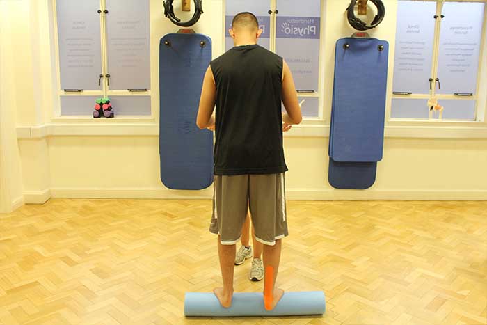 Customer given balance training from instructor in Manchester Physio Clinic Customer given balance training from instructor in Manchester Physio Clinic