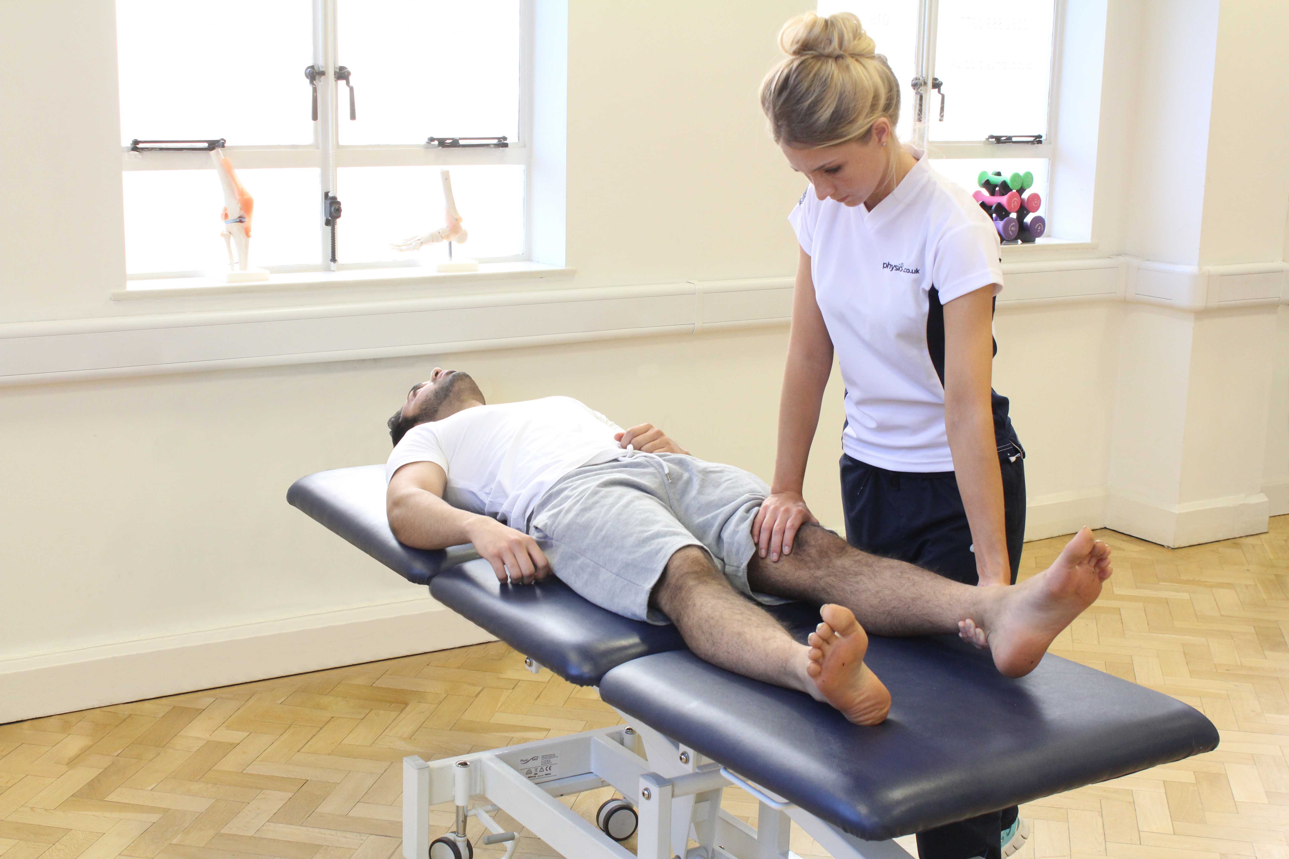 Knee joint mobilisations by a specialist musculoskeletal therapist