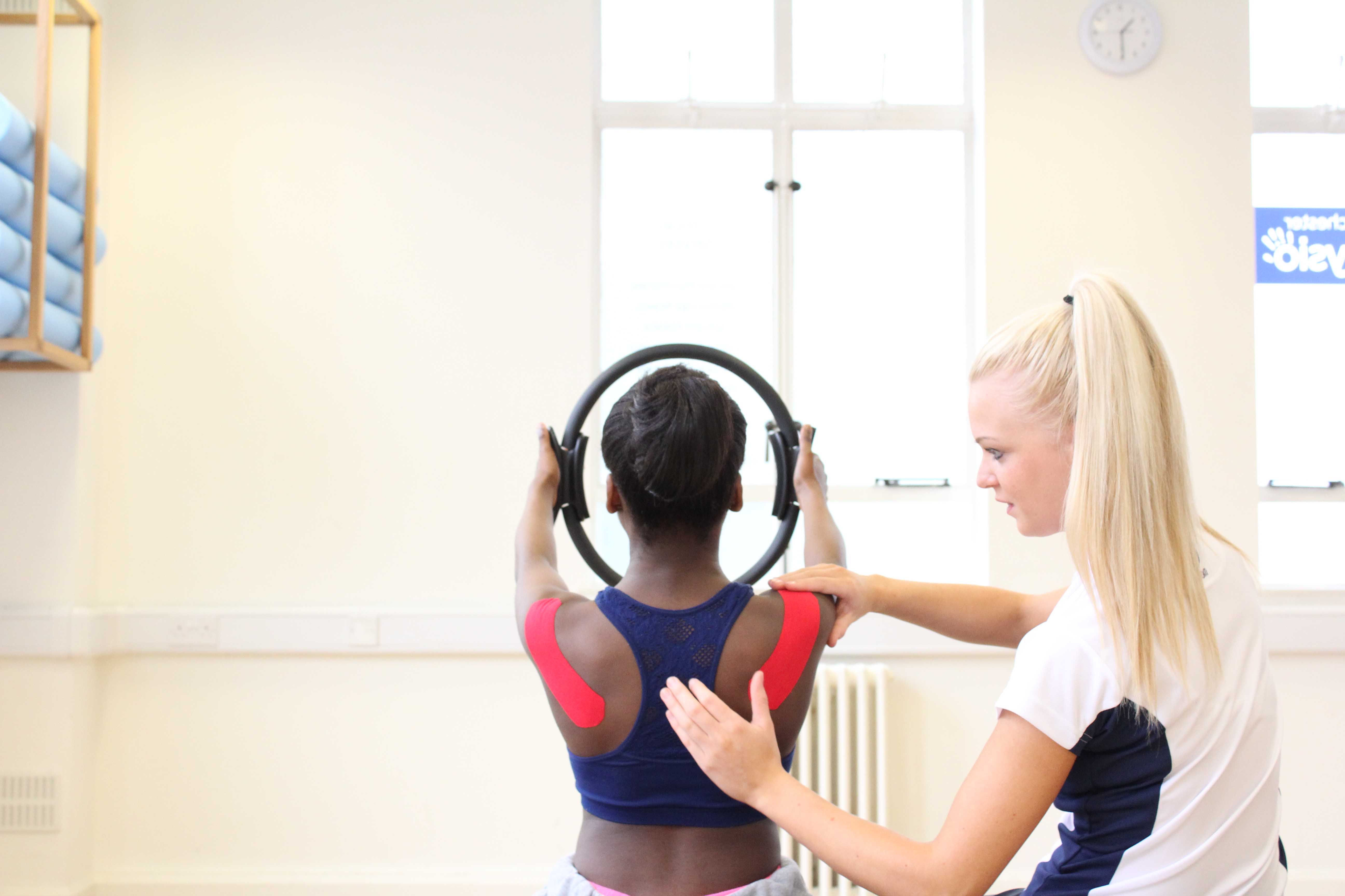 Use of taping to stabilise movement and increase awareness of posture Use of taping to stabilise movement and increase awareness of posture