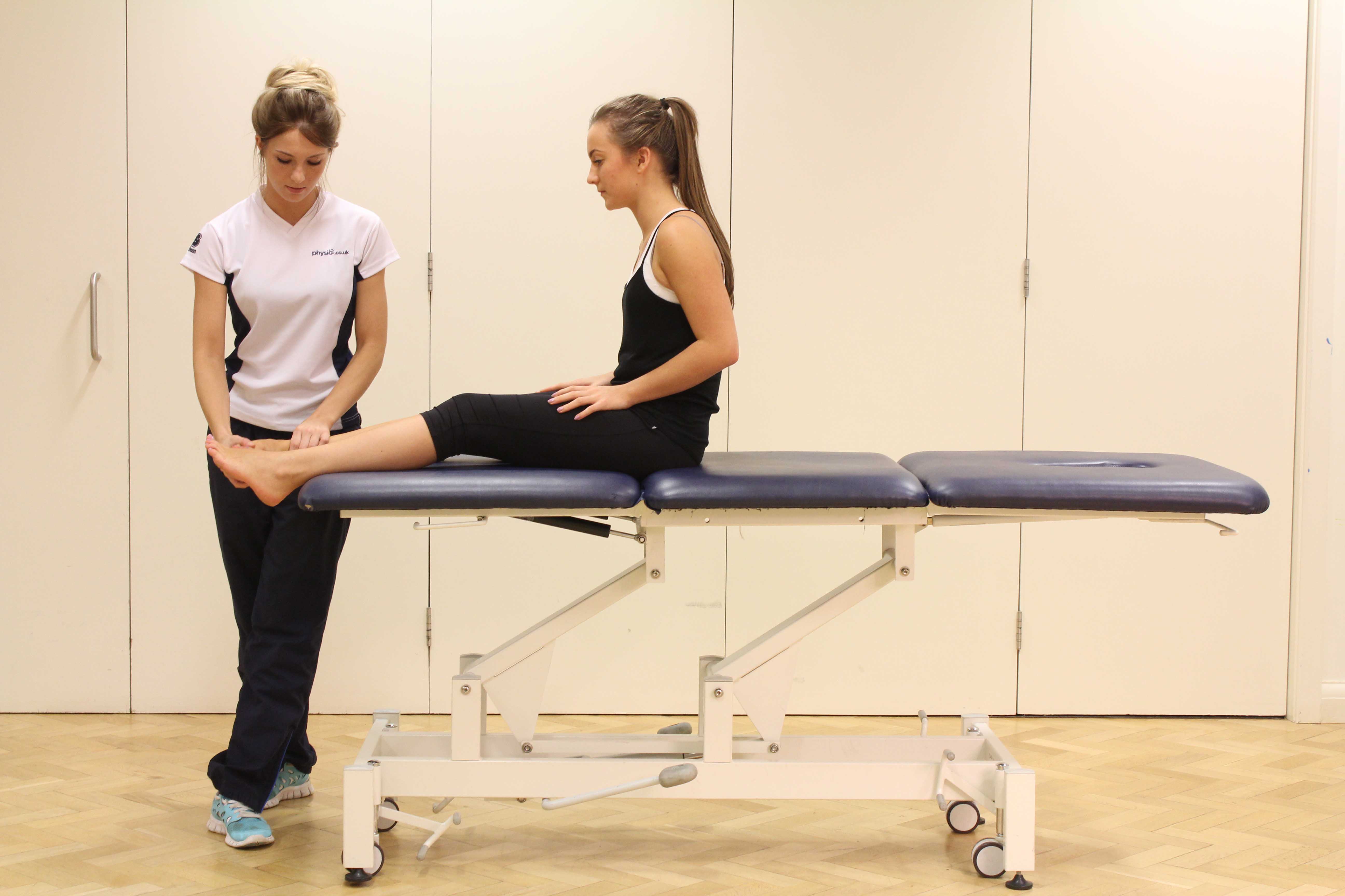 Mobilisations and stretches applied to the connective tissues in the ankle