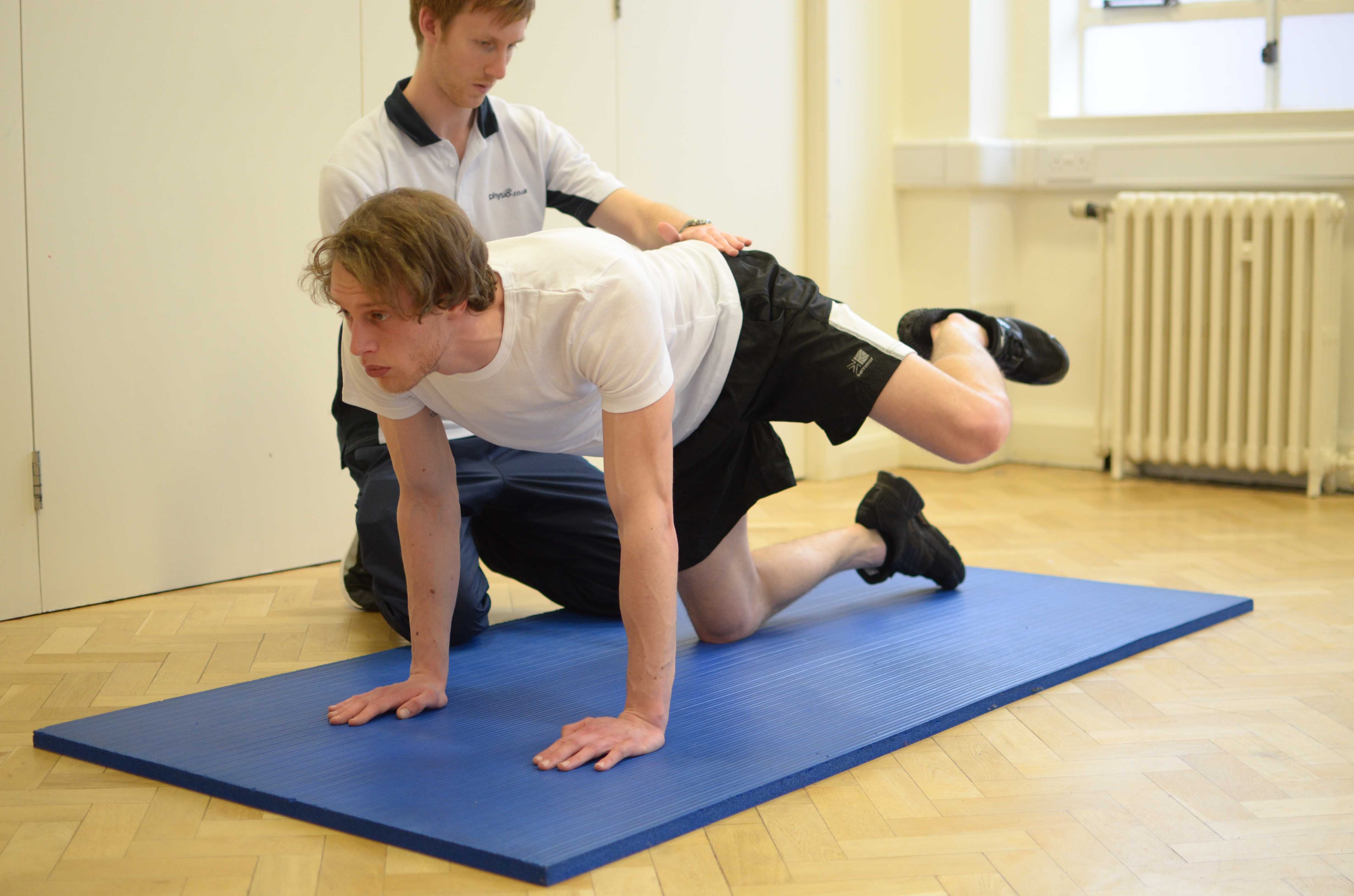 Hip strengthening exercises to stabilise joint and reduce pressures exerted on the bone surfaces Hip strengthening exercises to stabilise joint and reduce pressures exerted on the bone surfaces
