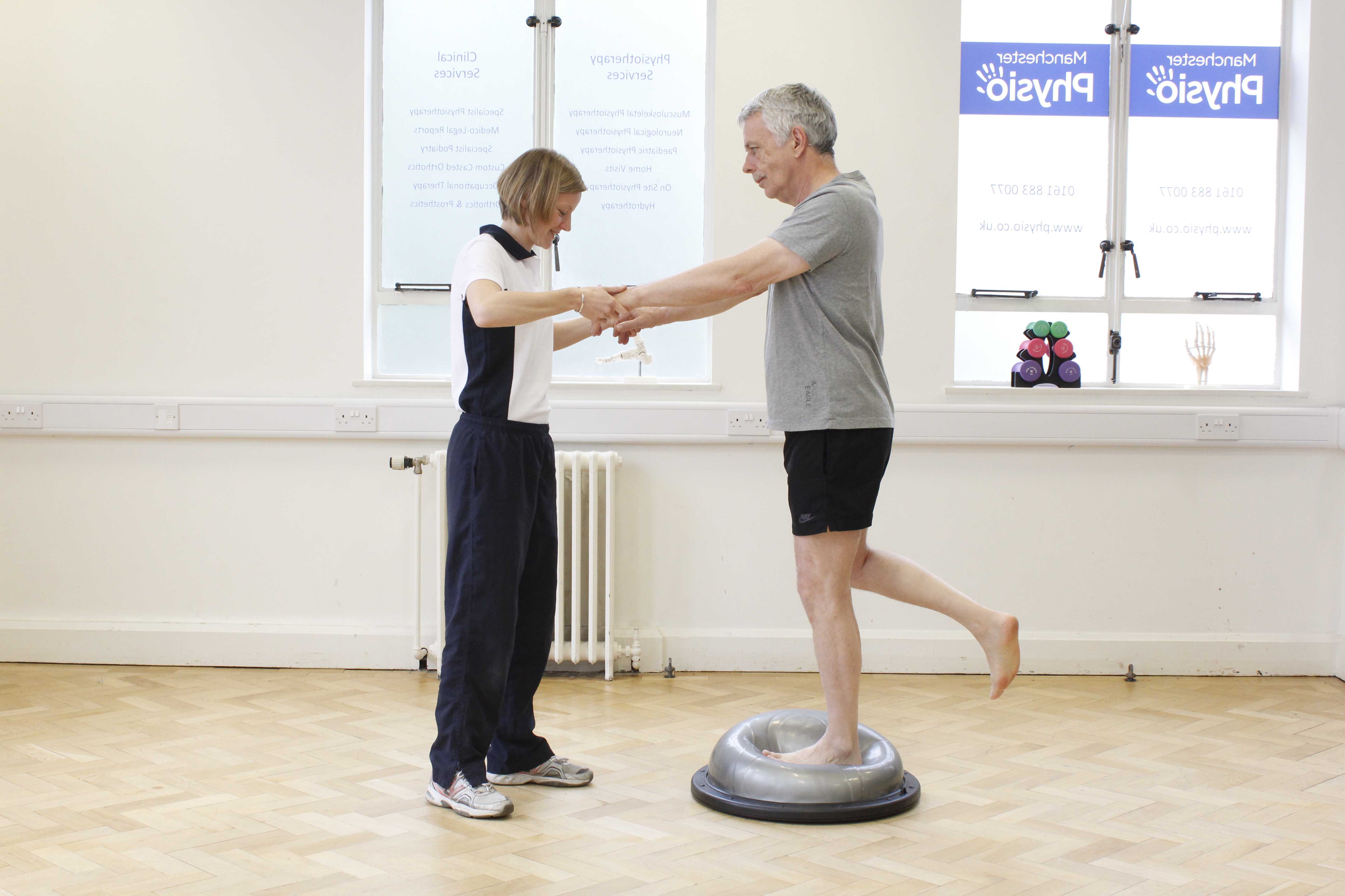 Hip, knee and ankle stability and proprioception exercises assisted by a neurological physiotherapist Hip, knee and ankle stability and proprioception exercises assisted by a neurological physiotherapist