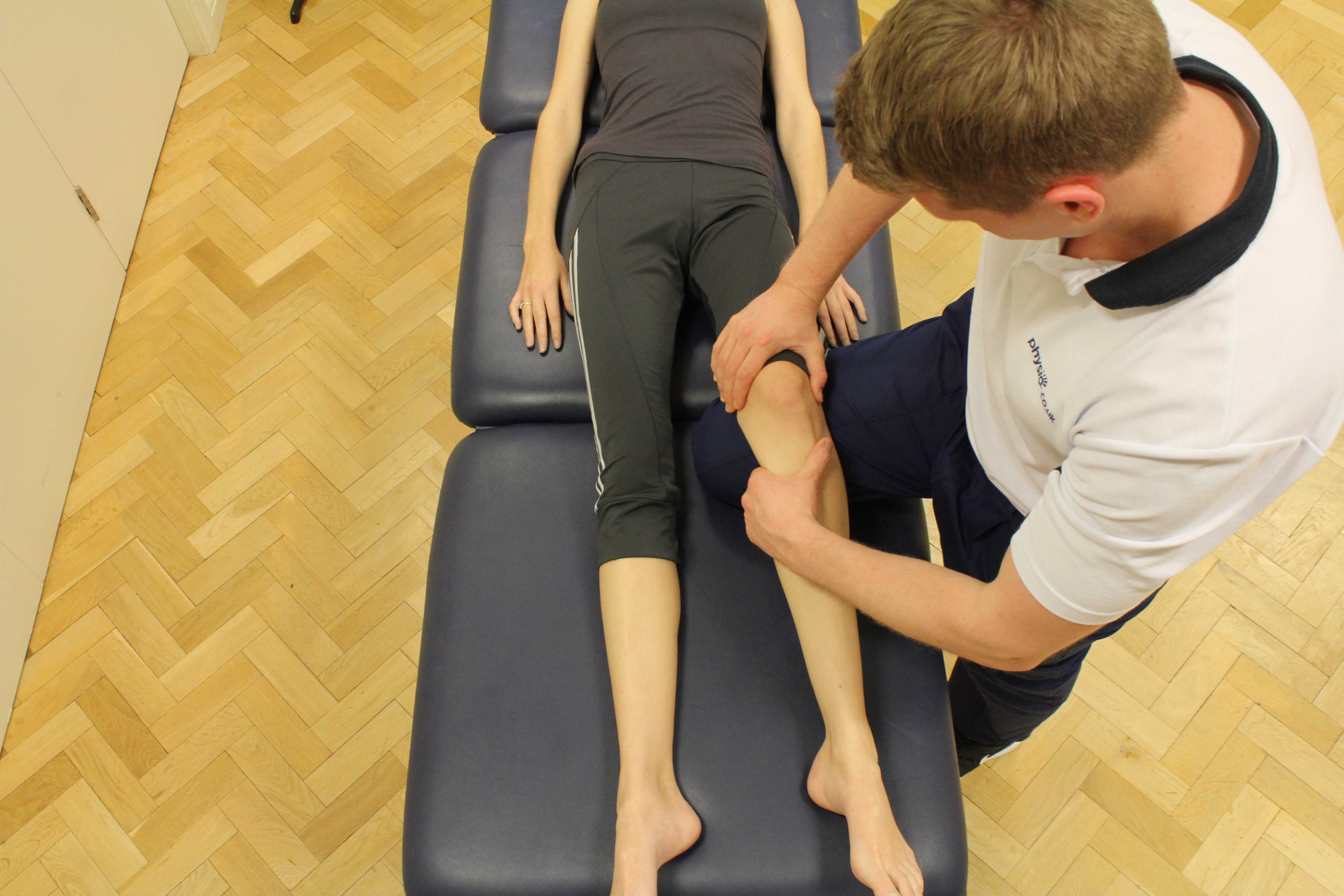 Patella mobilisations performed by MSK Physiotherapist