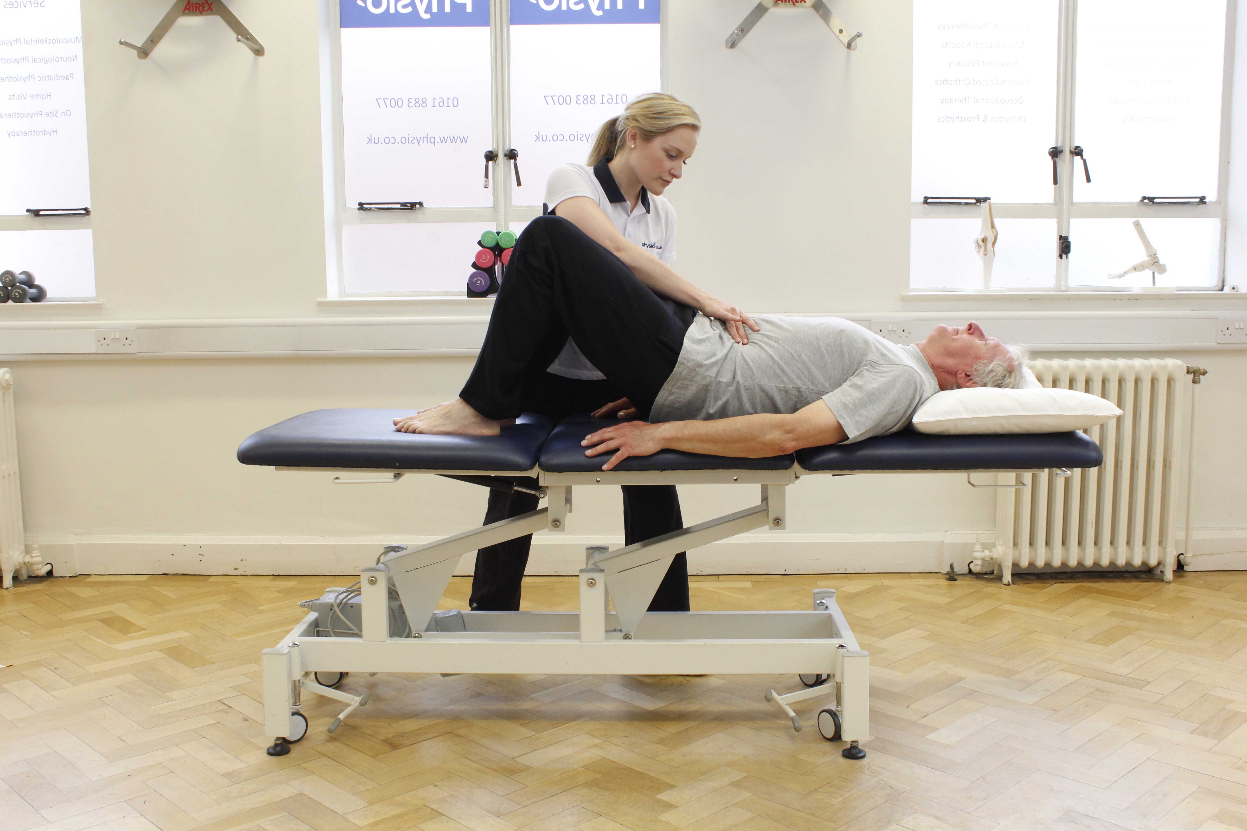 Improving abdominal and pelvic muscle control with assistance from a specialist physiotherapist