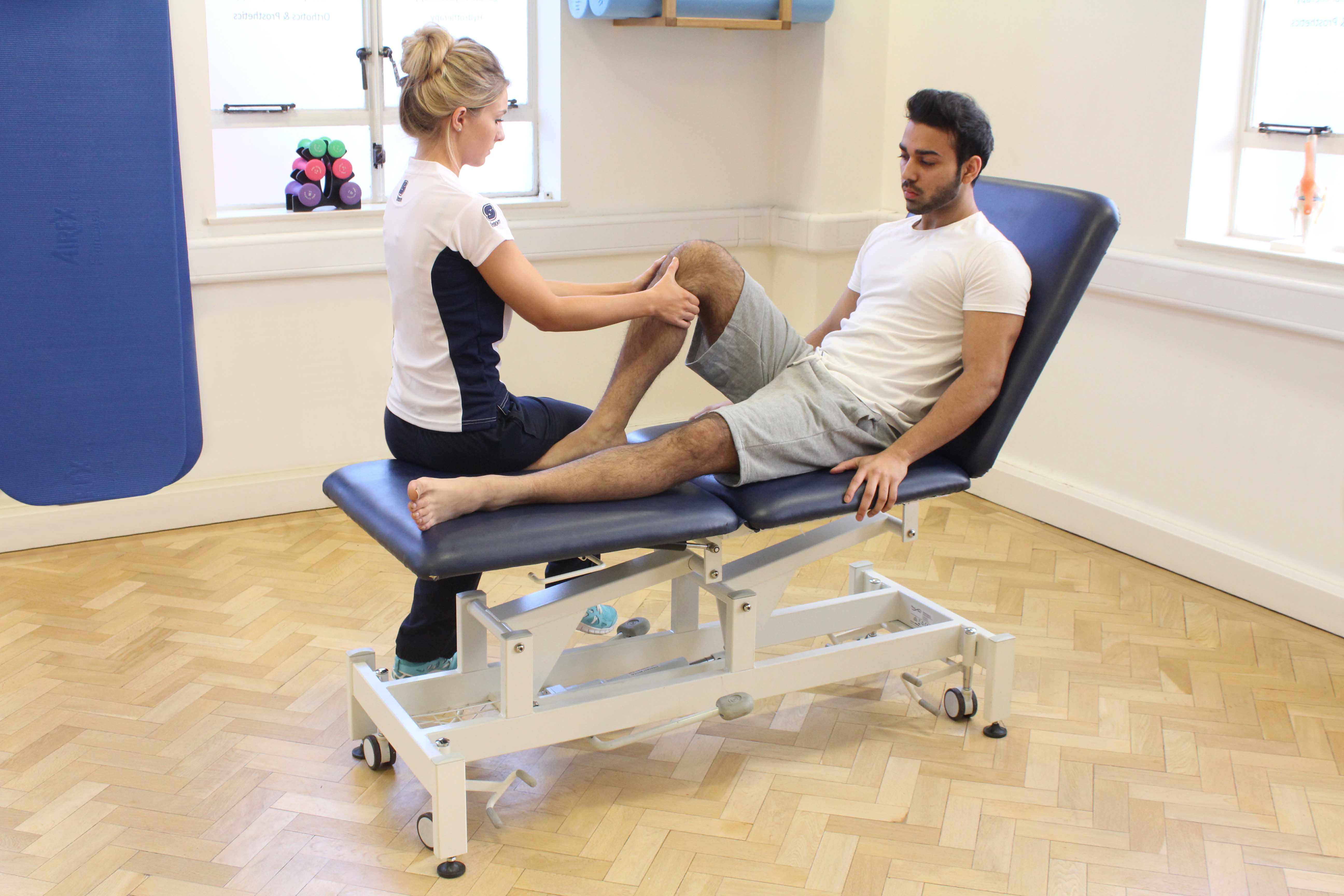 Massage and mobilisations of the joint and connective tissue of the knee