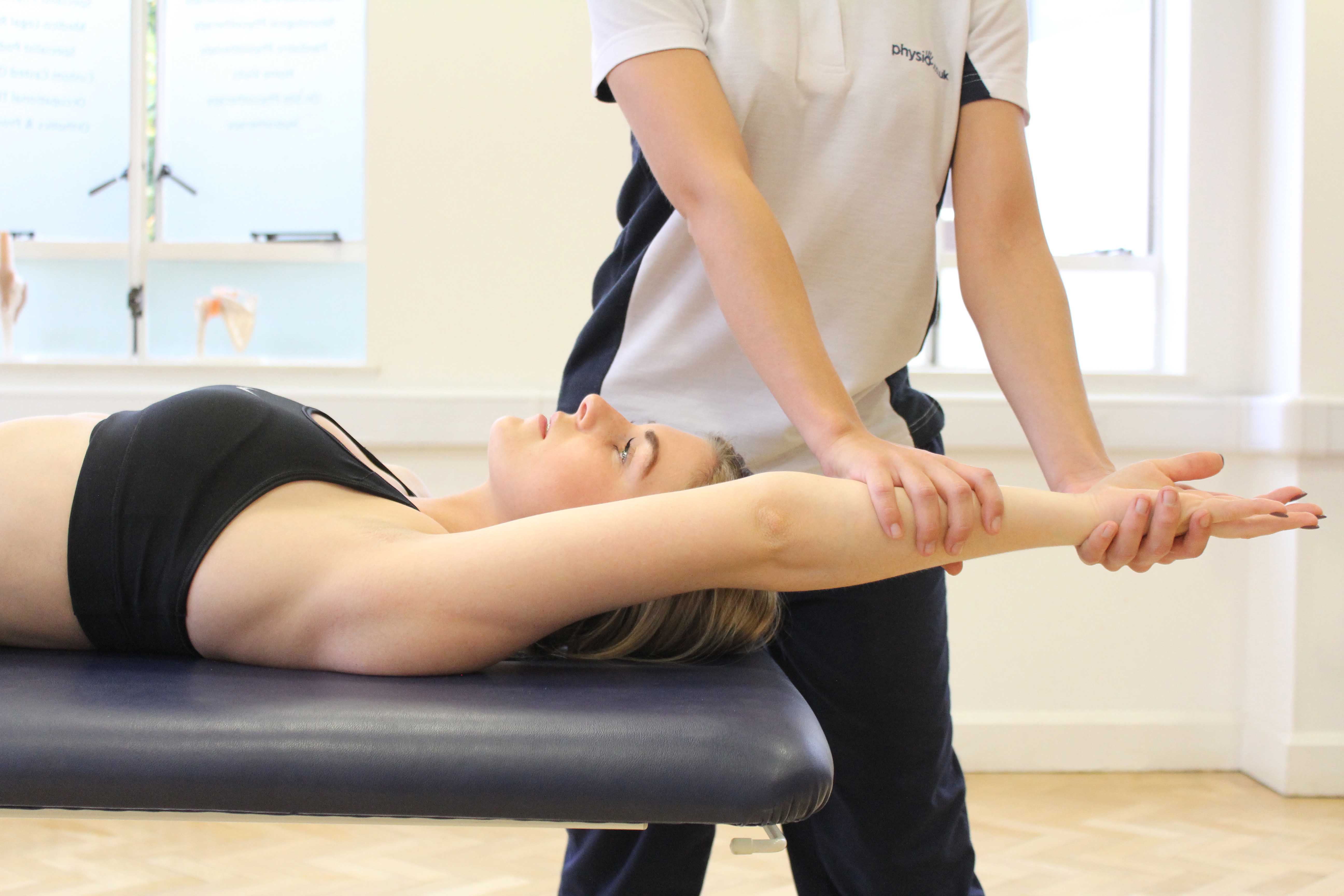 Mobilisations and stretches of the glenohumeral joint by a MSK Physiotherapist