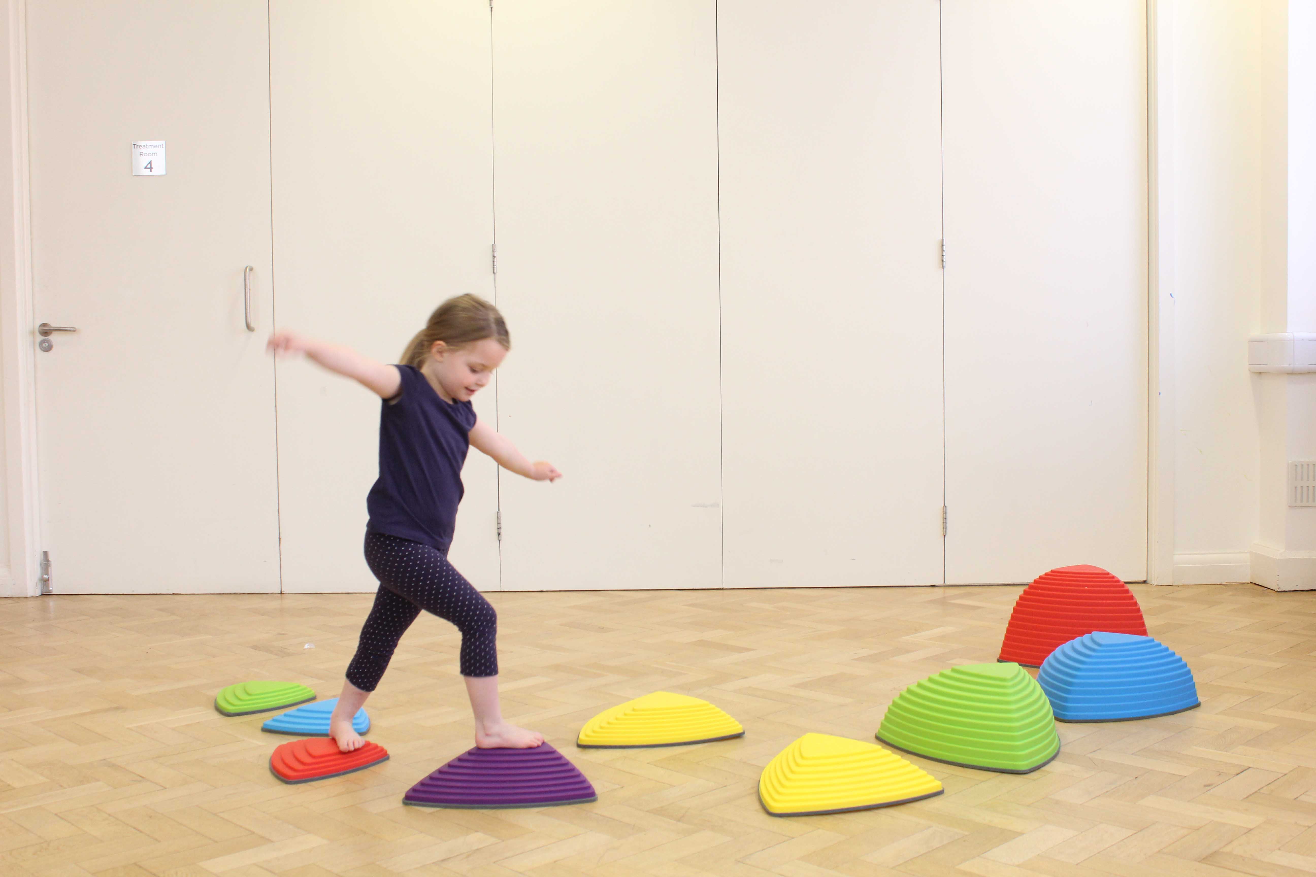 Balance and co-ordination exercises using island blocks