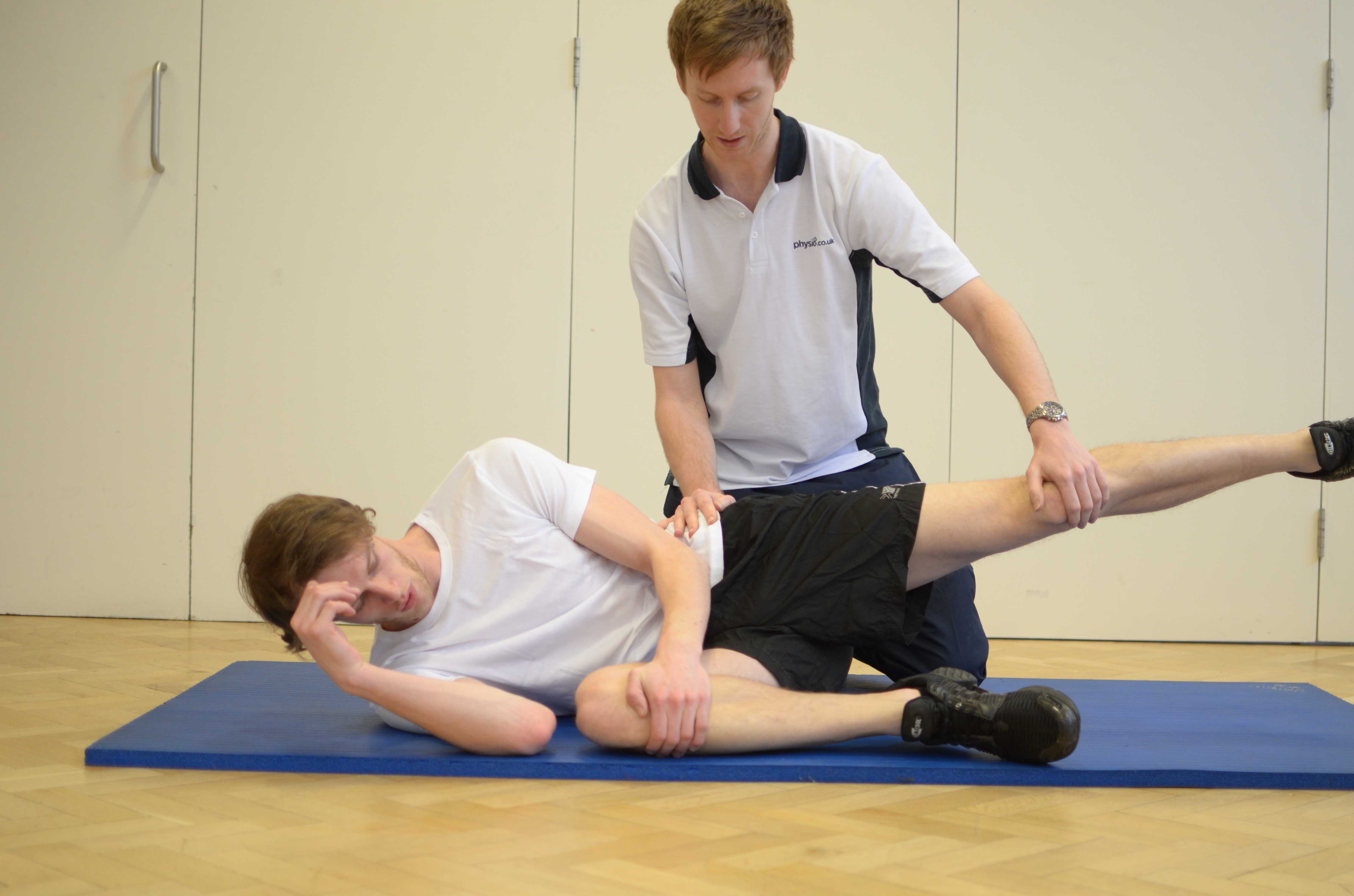 Progressive strengthening hip exercises supervised by experienced therapist Progressive strengthening hip exercises supervised by experienced therapist
