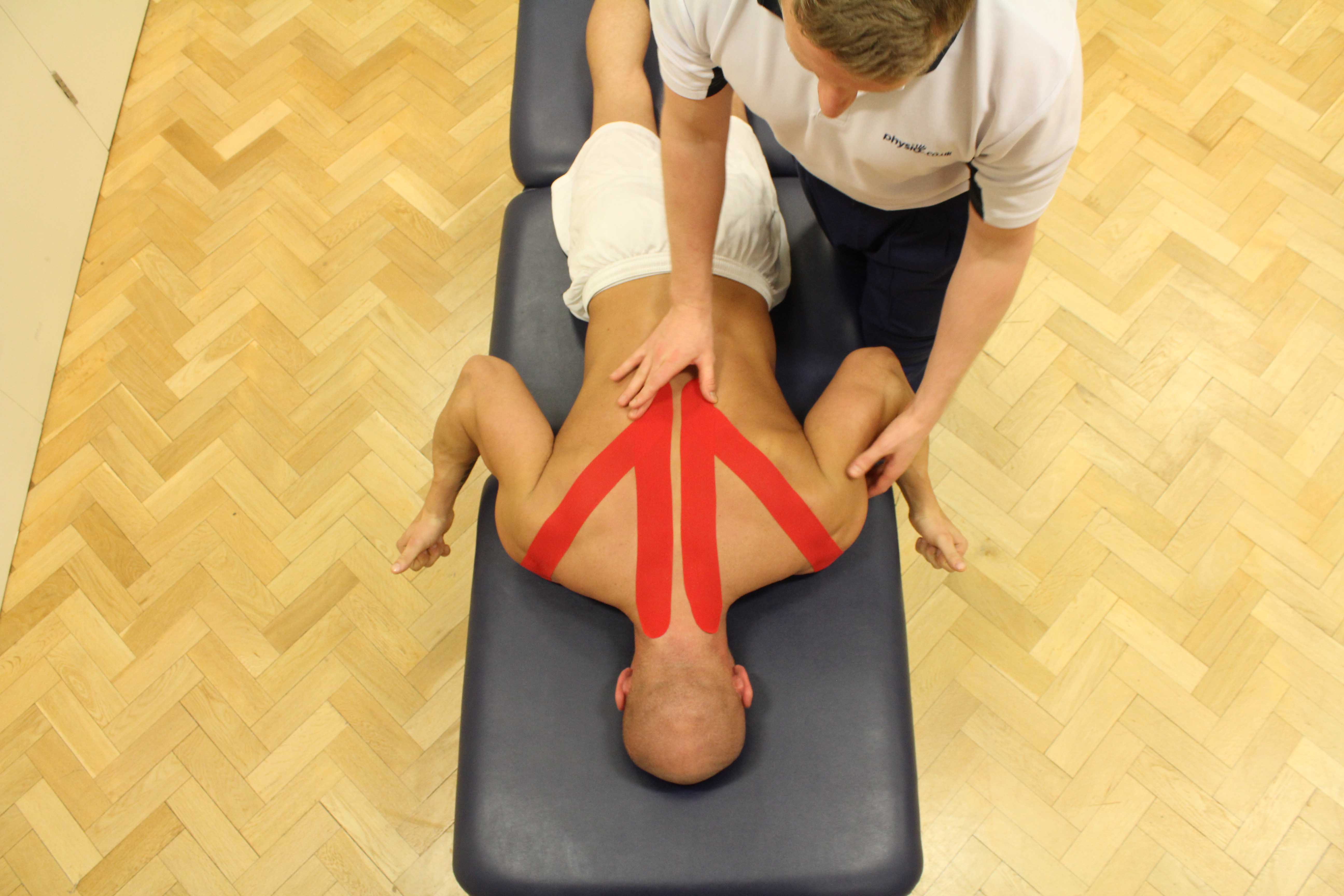 Use of taping in sports injury rehab to stabilise the affected tissue and increase postural awareness Use of taping in sports injury rehab to stabilise the affected tissue and increase postural awareness