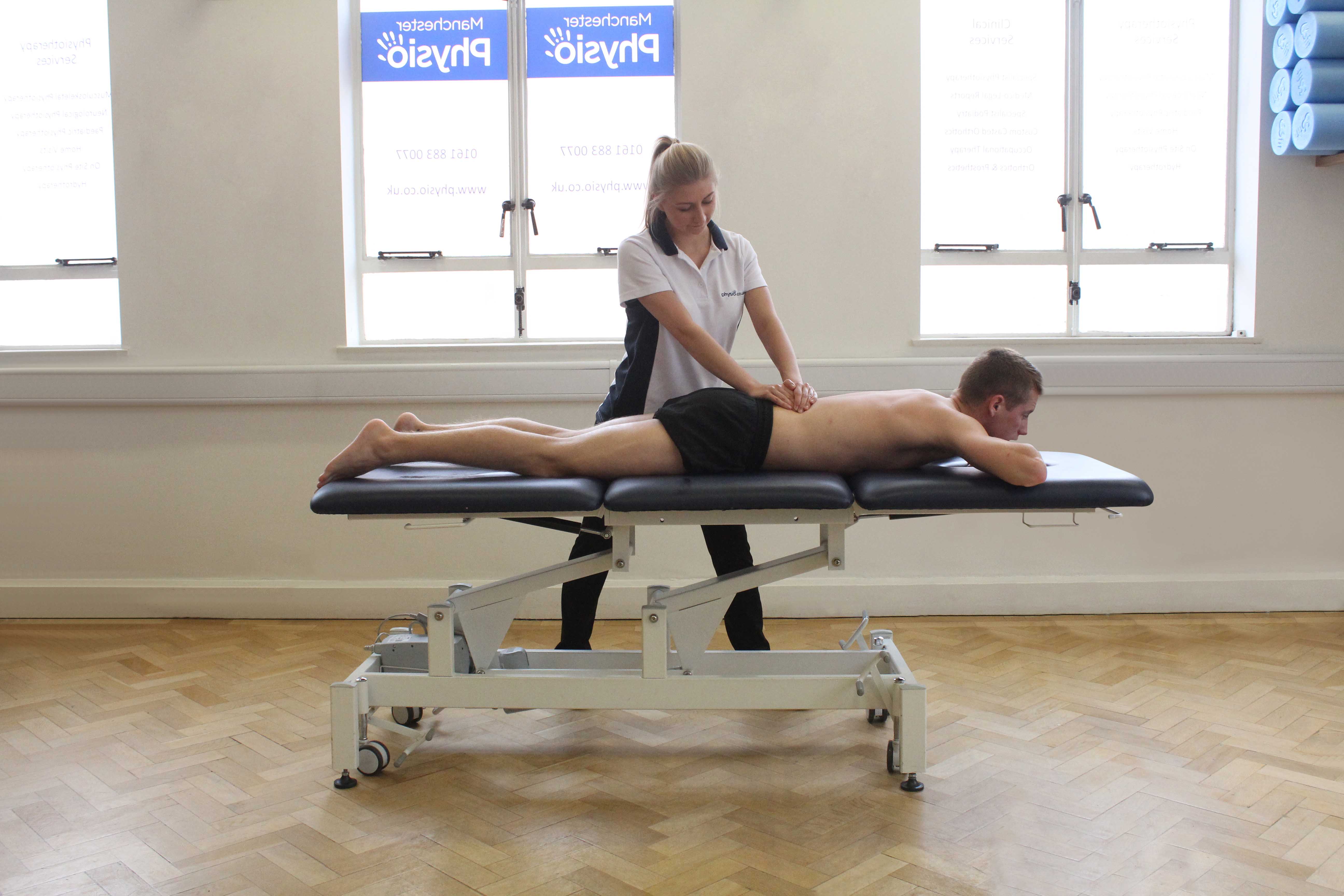 Swedish massage foucsed on lower latissimus and lumbar region