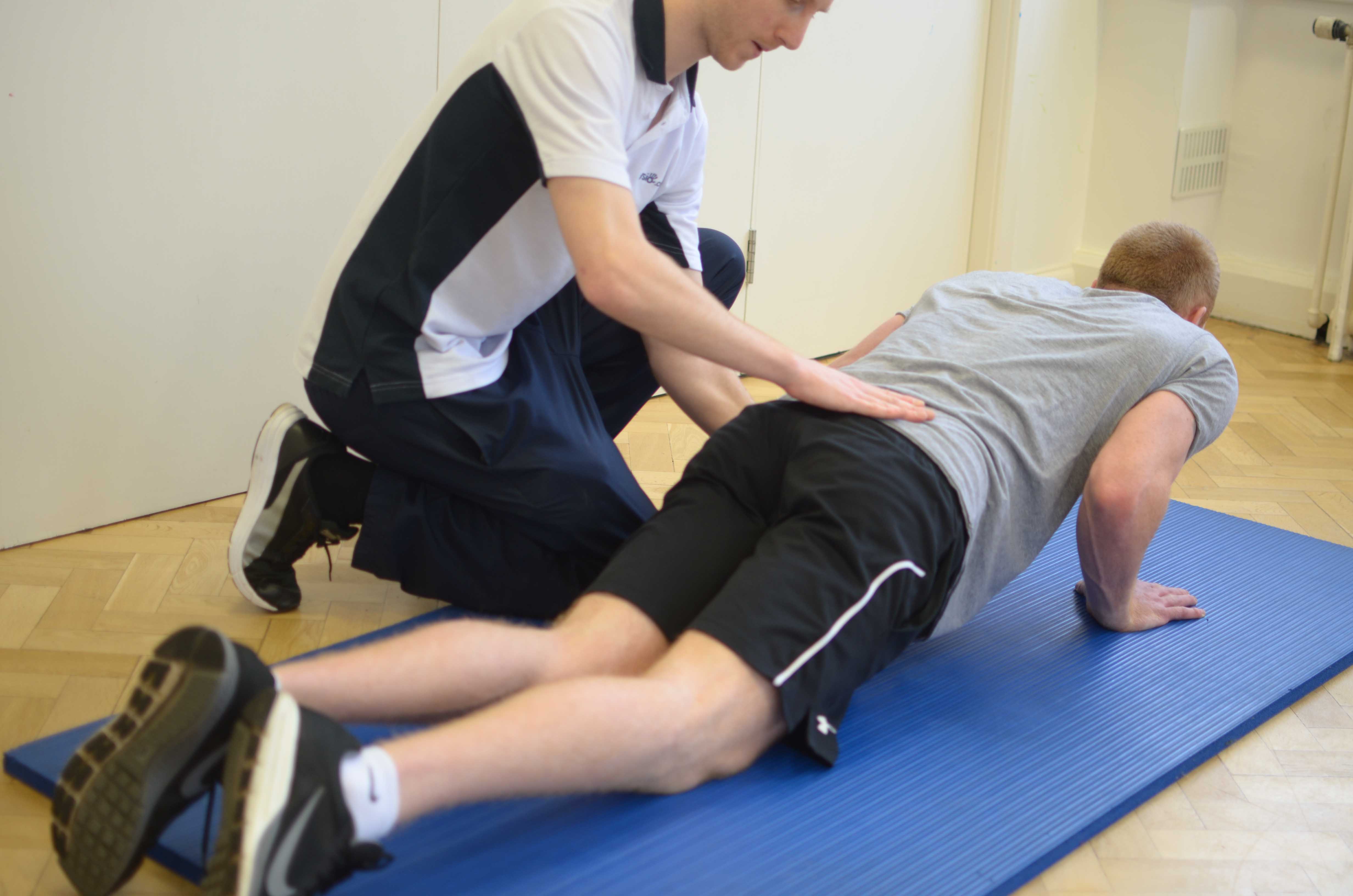 Progressive strength training for the chest muscles supervised by specialist MSK physiotherapist Progressive strength training for the chest muscles supervised by specialist MSK physiotherapist