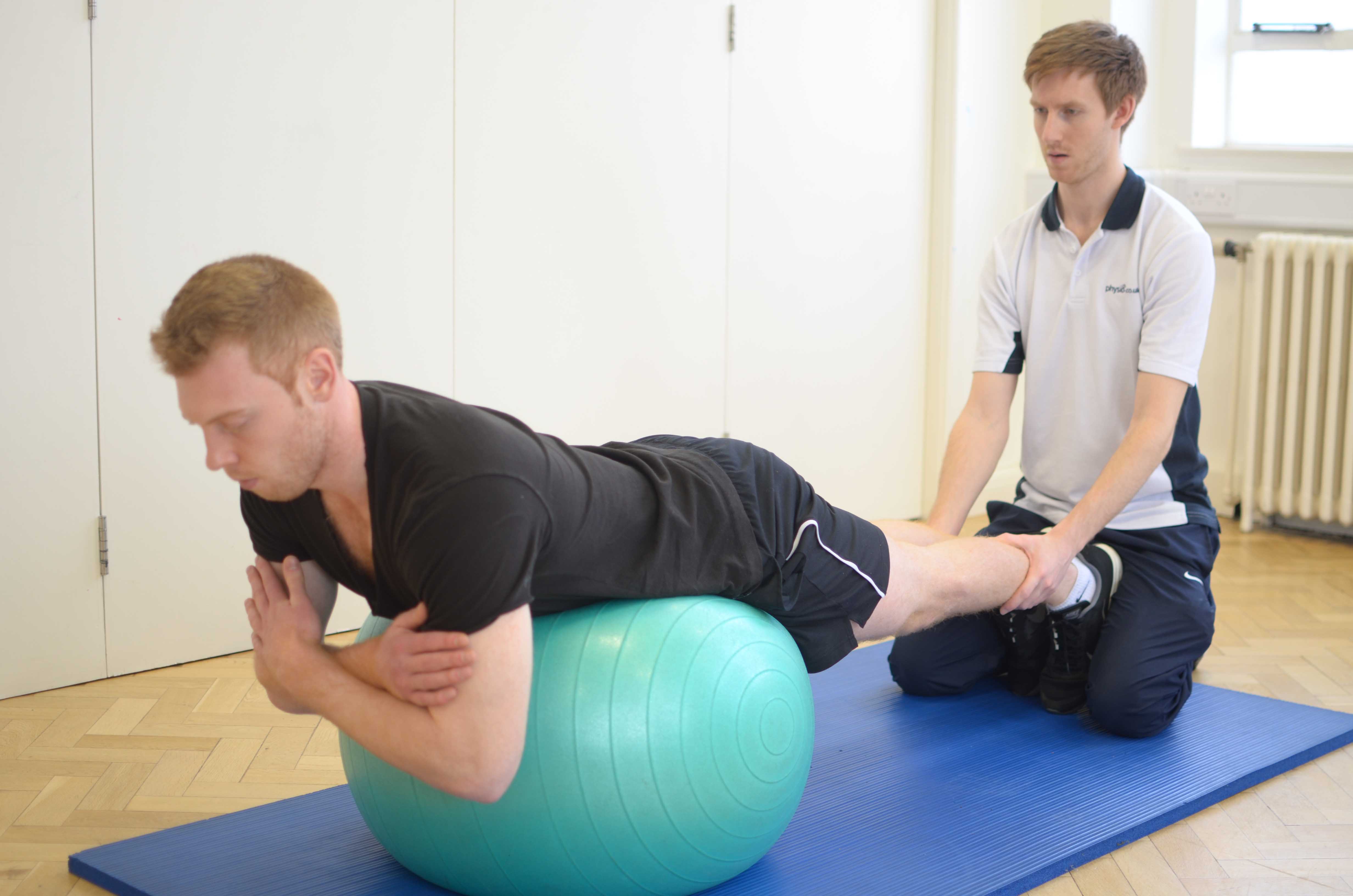 Progressive strengthening exercises for the lower back supervised by specialist MSK physiotherapist Progressive strengthening exercises for the lower back supervised by specialist MSK physiotherapist